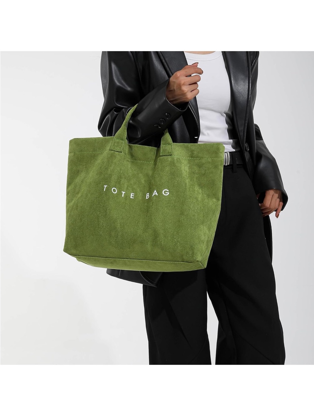 Green Suede Tote Bag - BRAND NEW